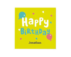 Yellow Square Flat Birthday Card