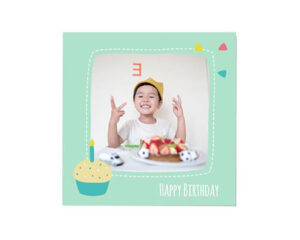 Mint Cupcake Square Flat Birthday Card