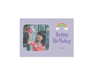 Lilac Rainbow Landscape Flat Birthday Card