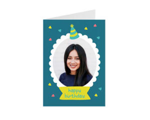 Teal Portrait Birthday Card