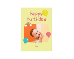 Yellow Portrait Flat Birthday Card