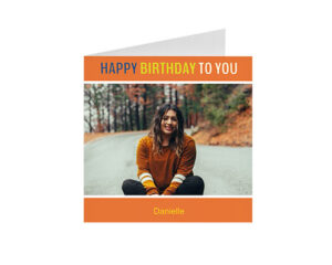 Orange Collage Square Birthday Card