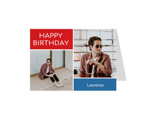 Red and Blue Landscape Birthday Card