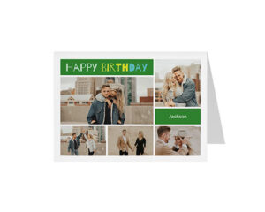 Green Collage Landscape Birthday Card