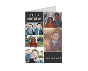 Black Collage Portrait Birthday Card