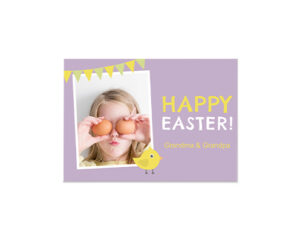 Lilac Easter Chick Landscape Flat Card
