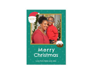 Green Merry Christmas Portrait Flat Card