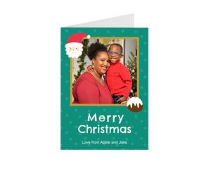 Green Merry Christmas Portrait Card