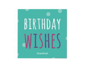 Turquoise Dotty Square Flat Birthday Card