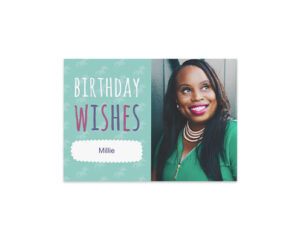 Aqua Unicorn Landscape Flat Birthday Card