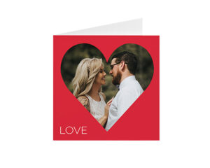 Red Love Heart Square Folded Card