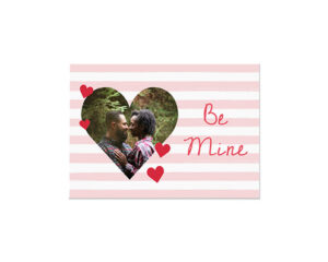 Be Mine Striped Landscape Flat Card