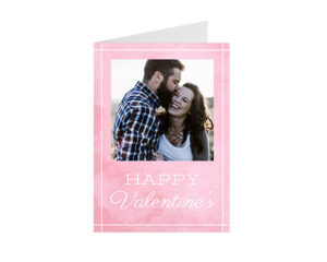 Pink Happy Valentine's Portrait Folded Card