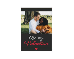 Black Be My Valentine Portrait Flat Card