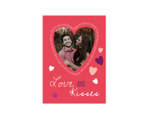 Red Love and Kisses Portrait Flat Card