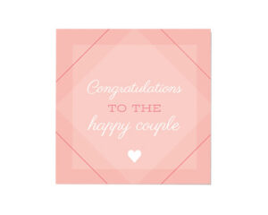 Pink Square Flat Wedding Card