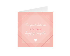 Pink Square Wedding Card