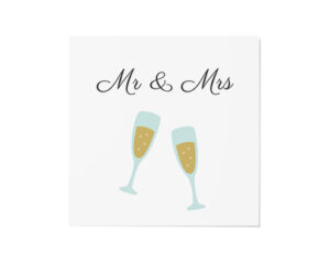 Mr and Mrs Square Flat Wedding Card