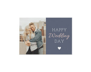 Blue Grey Landscape Flat Wedding Card
