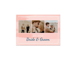 Pink Brushed Landscape Flat Wedding Card