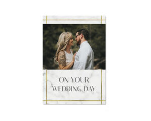 Marble and Gold Portrait Flat Wedding Card